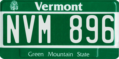 VT license plate NVM896