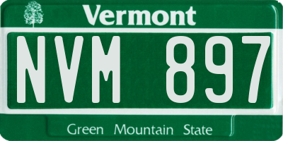 VT license plate NVM897