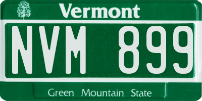 VT license plate NVM899