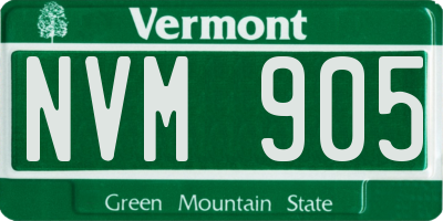 VT license plate NVM905