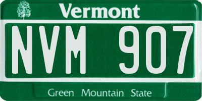 VT license plate NVM907