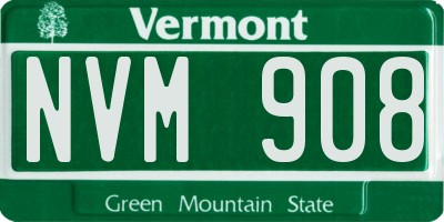 VT license plate NVM908