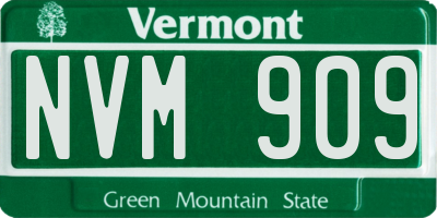 VT license plate NVM909
