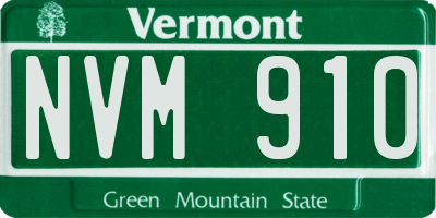 VT license plate NVM910