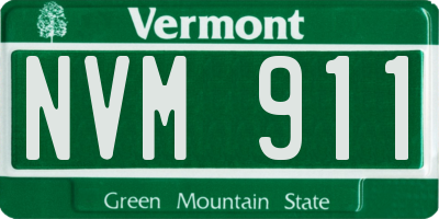 VT license plate NVM911