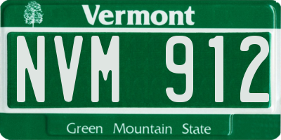 VT license plate NVM912