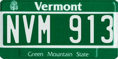 VT license plate NVM913
