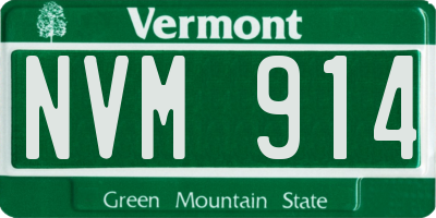 VT license plate NVM914