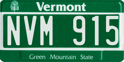 VT license plate NVM915