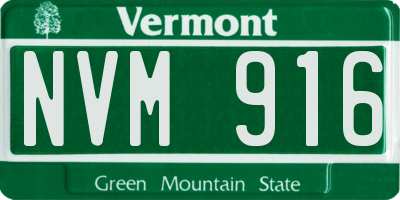 VT license plate NVM916