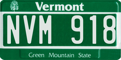 VT license plate NVM918