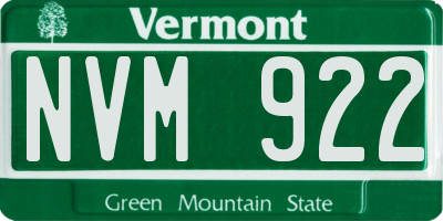 VT license plate NVM922