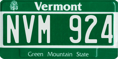 VT license plate NVM924