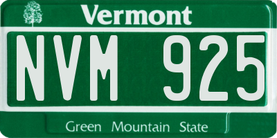 VT license plate NVM925