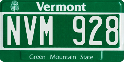 VT license plate NVM928