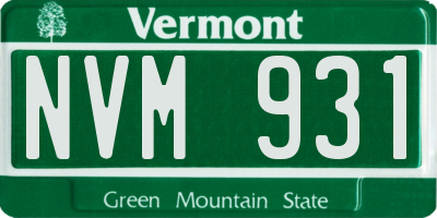 VT license plate NVM931