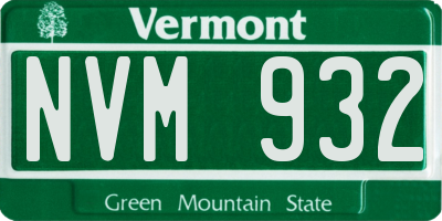 VT license plate NVM932