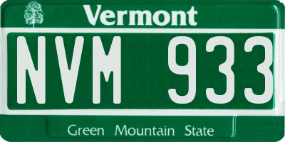 VT license plate NVM933