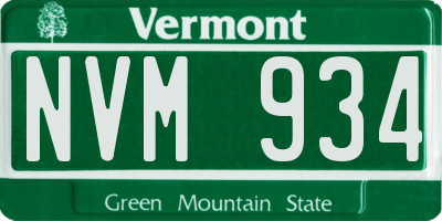 VT license plate NVM934