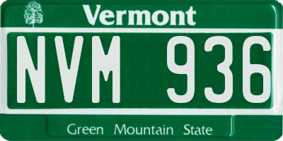 VT license plate NVM936