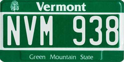 VT license plate NVM938