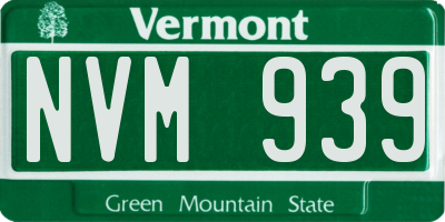 VT license plate NVM939