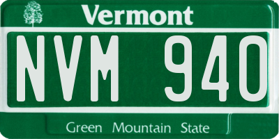 VT license plate NVM940