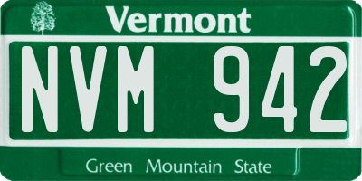 VT license plate NVM942