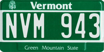 VT license plate NVM943