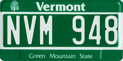 VT license plate NVM948