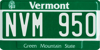VT license plate NVM950