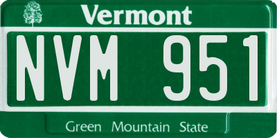VT license plate NVM951