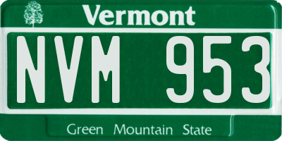 VT license plate NVM953
