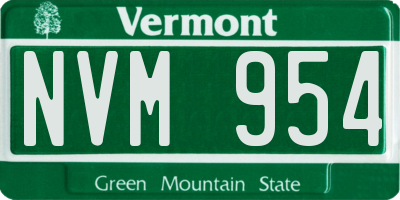 VT license plate NVM954