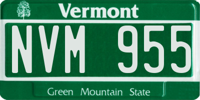 VT license plate NVM955