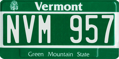 VT license plate NVM957