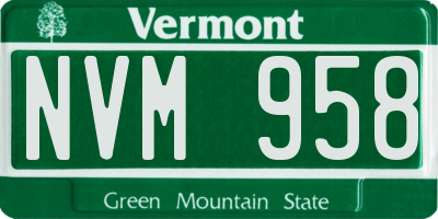 VT license plate NVM958
