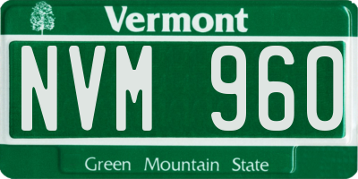 VT license plate NVM960
