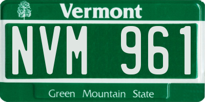 VT license plate NVM961