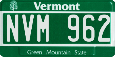 VT license plate NVM962