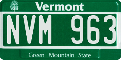 VT license plate NVM963