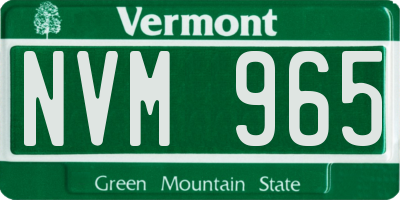 VT license plate NVM965