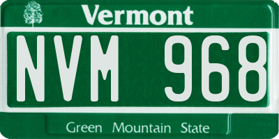VT license plate NVM968