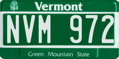 VT license plate NVM972