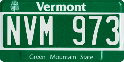 VT license plate NVM973