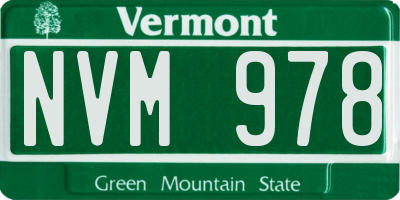 VT license plate NVM978