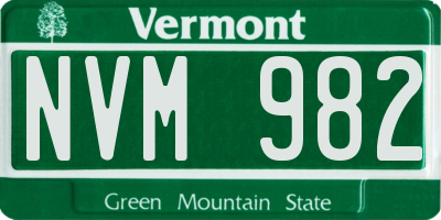 VT license plate NVM982