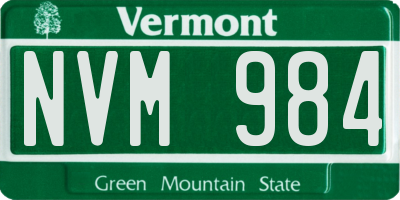 VT license plate NVM984