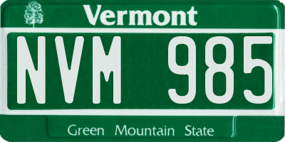 VT license plate NVM985