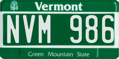 VT license plate NVM986